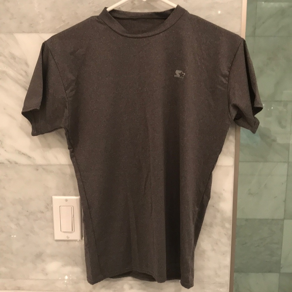 Starter Grey DriStar Shirt Youth Sz L